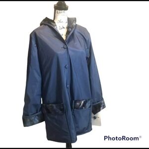 Vintage Atlantic Beach Coat Jacket Blue Size Small Rain Wind Snow Coastal